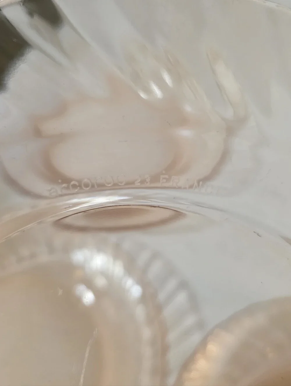 Vintage 80s Arcoroc Rosaline Pink Swirl Salad Plates France